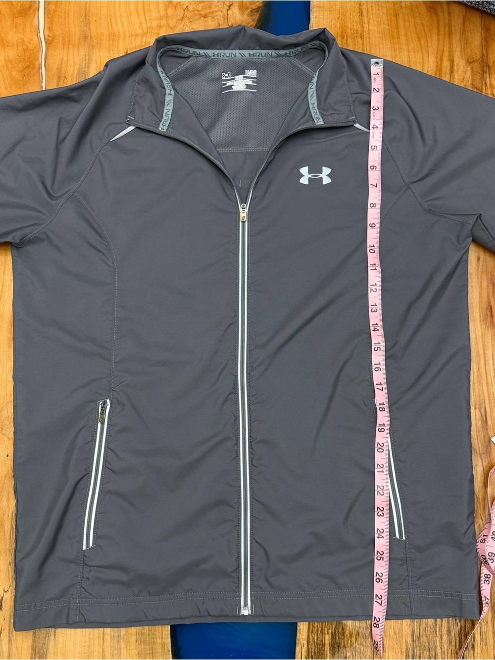 Under Armour Storm 1 Run Full Zip Jacket Gray Reflective Men’s Large Windbreaker - Picture 3 of 11